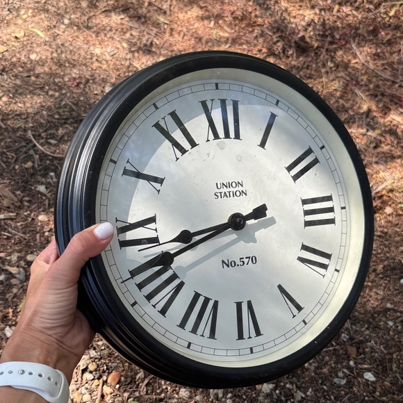 Pottery Barn Black and White Wall Clock - Picture 1 of 6